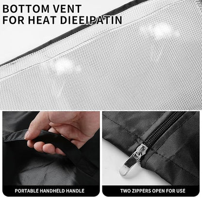 Mini Refrigerator Cover 21''W x 21''D x 46''H,Suitable for 4.0-4.5 Cu.Ft Mini Fridge/Small Refrigerator, 600D Oxford Washable, Reusable, Front can be opened, Black