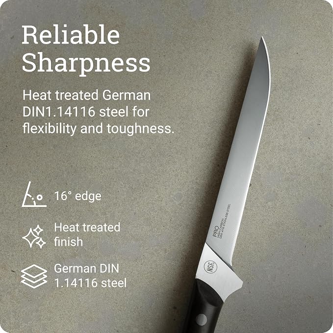 Kai PRO 6" Boning & Fillet Knife | Hand Sharpened Fillet Knife, German Din1.4116 Stainless Steel Blade, Full-Tang POM Handle