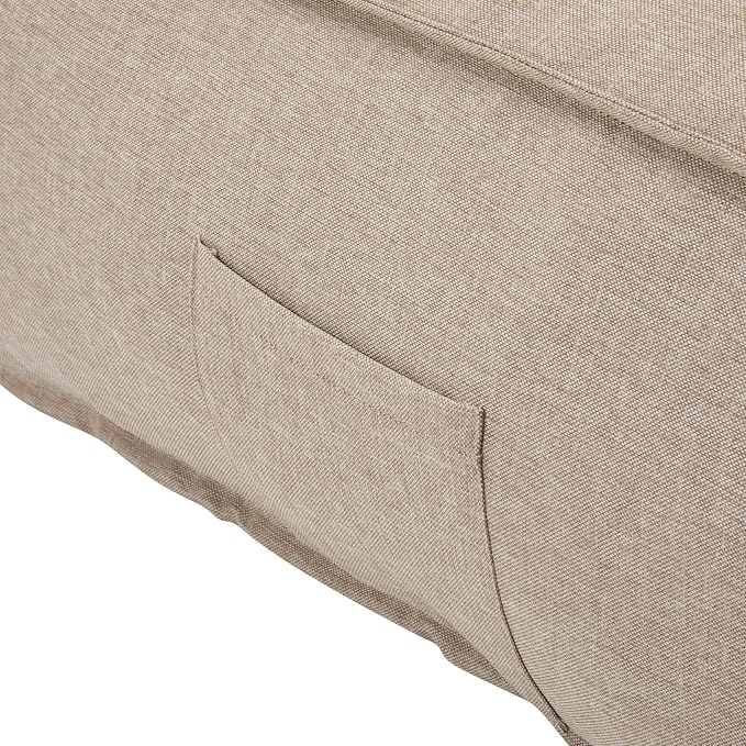 Merax Outdoor Bean Bag Chairs, 48" L Lounger Chair for Adults Bean Bag Couch Sofa with Foam Filled for Patio Pool Balcony & Desk, Water-Repellence Fabric Outside Beanbag Chair, Beige