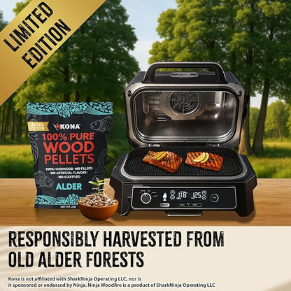 Kona Alder Wood Pellets – Limited Edition, Intended for Ninja Woodfire Grill, Outdoor Oven & Smoker – 2lb Resealable Bag