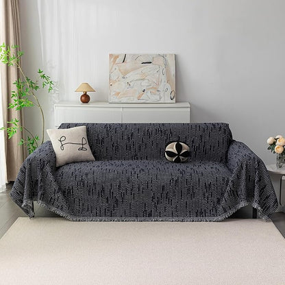 MYSKY HOME Couch Covers for 3 Cushion Couch Sofa, Sectional Couch Cover L Shape Chenille Couch Cushion Covers for Pets, Furniture Protector Cover for Dogs, Kids, 91"X150", Navy