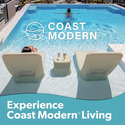 Coast Modern in Pool Lounge Chair - Waterproof & Weighted Chaise Lounger - Outdoor Pool Furniture for Patio or in Baja Shelf - Sand