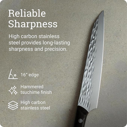 Kai PRO 6" Utility Knife | Hand Sharpened Japanese Kitchen Knife, Japanese AUS6M Stainless Steel Blade, Full-Tang POM Handle