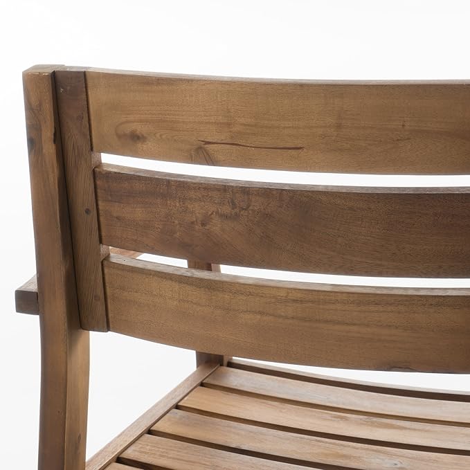 Christopher Knight Home Stamford Outdoor Acacia Wood Dining Chairs, 2-Pcs Set, Teak Finish