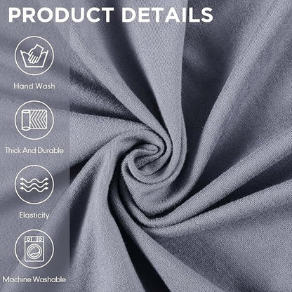 Peryiter 2 Pcs Couch and Loveseat Sofa Covers,Light Gray,Milk Silk | Armchair Covers for Living Room, Sofa Cushion Slipcover 2/3 Seater, Furniture Protector, Polyester and Spandex, Washable
