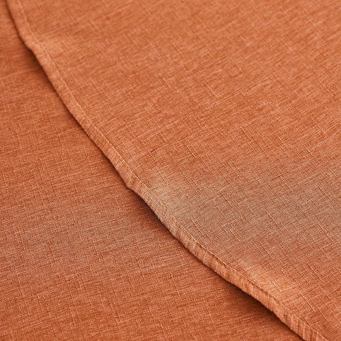 Decorelia Fall Farmhouse Round Table Cloth for Indoor/Outdoor, Harvest Thanksgiving Faux Linen Washable Tablecloth Cover for Party Dining & Kitchen Table Decor (70 Inch,Round (2-4 Seats), Orange)