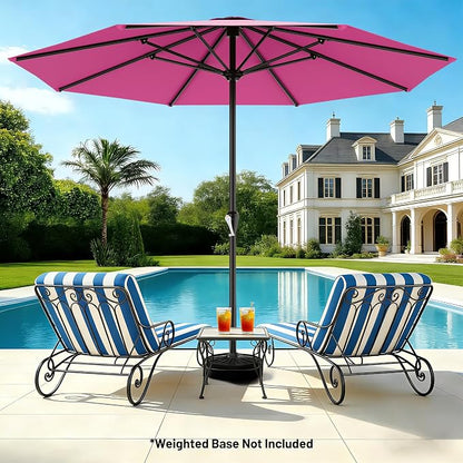 AreShark 12 FT Patio Umbrella for Outdoor, Outdoor Table Umbrella with Crank, Outdoor Patio Umbrellas with 8 Sturdy Ribs, Patio Umbrellas for Market, Garden, Pool (Rose Pink)