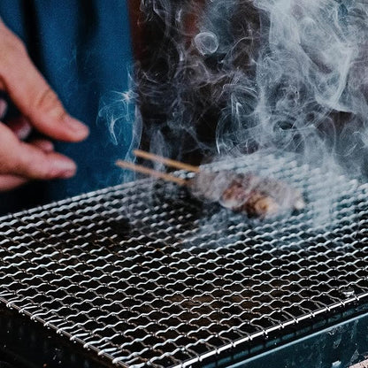 Japanese BBQ Charcoal Grill - Shichirin, Konro, Hibachi, Tabletop Barbecue - White - Made in Japan - 6.3 x 11.8 in