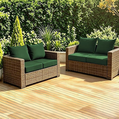Patio Cushions for Outdoor Furniture, 24x24 Outdoor Couch Cushions, Waterproof & Fade-Resistant Patio Chair Cushions with Removable Cover, Replacement Outdoor Deep Seat Cushion, Forest Green(Set of 4)