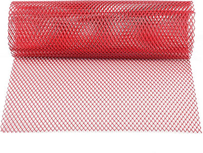 AggAuto Universal 40"x13" Car Grill Mesh 6x12mm Rhombic Hole Red | Aluminum Alloy Automotive Grille Insert Bumper, One of the Most Multifunctional Shape Grids 100x33cm