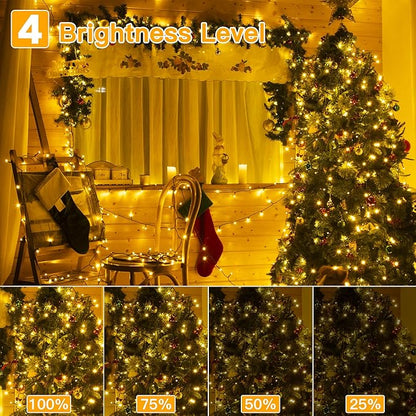 Ollny Christmas Lights, 210FT 640LED Color Changing Christmas Tree Lights with 11 Modes Remote Control, Outdoor Christmas Lights for Outside Indoor Patio Weddings Xmas Decorations (Pack of 2)