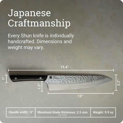 Kai PRO 10" Chef's Knife | Hand Sharpened Kitchen Knife, Japanese AUS6M Stainless Steel Blade, Full-Tang POM Handle