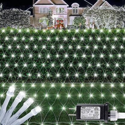 HEYFUNi 192 LED Net Lights Outdoor Mesh Lights,8 Modes Net Light for Bushes Plug in, Waterproof Christmas Net String Light for Bushes Ceiling Wedding Indoor Outdoor(9.8ft x 6.6ft,White)