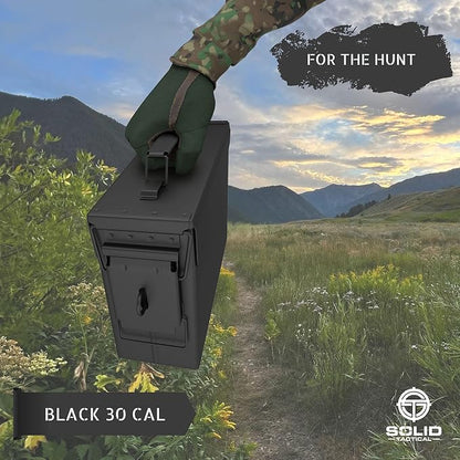 Lockable Metal Ammo Storage Box - Military & Army Steel Ammo Can for Ammunition Storage - Waterproof Ammo Crate Utility Box