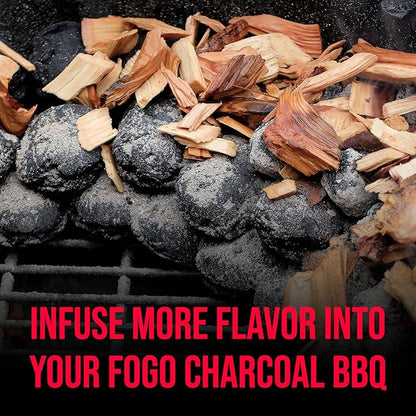 FOGO Oak Wood Chips for Grilling and Smoking, Buttery Well-Rounded BBQ Flavor for Charcoal and Gas Grills, Made in USA, 1.4 lb Bag, 6-Pack