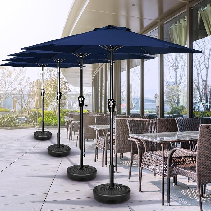 Simple Deluxe 9' Patio Umbrella Outdoor Table Market Yard Umbrella with Push Button Tilt/Crank