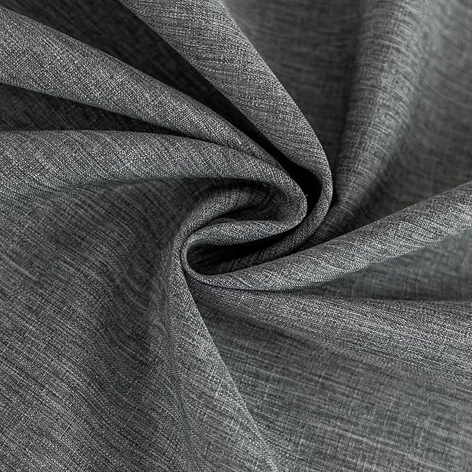 Seenus Gray Faux Linen Fabric Tablecloth, Water Resistant & Wipeable Table Cloth for 4-6 Seats Rectangle Table in Dining Room Kitchen Patio, 55 x 70 Inch