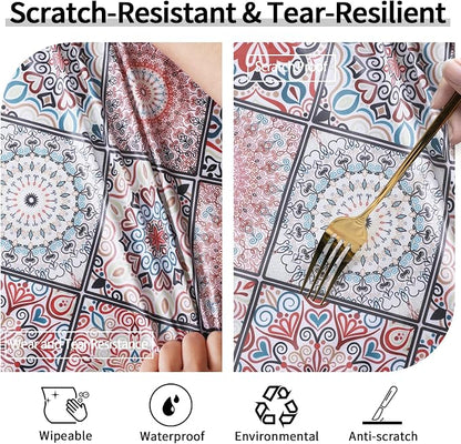 opstellen Fitted Round Tablecloth for 45-54" Tables Spring Summer Fall Rustic Stain Resistant Mantel para Mesa Redonda Kitchen Living Room Needs Campers Picnic Inside Outdoors Supplies