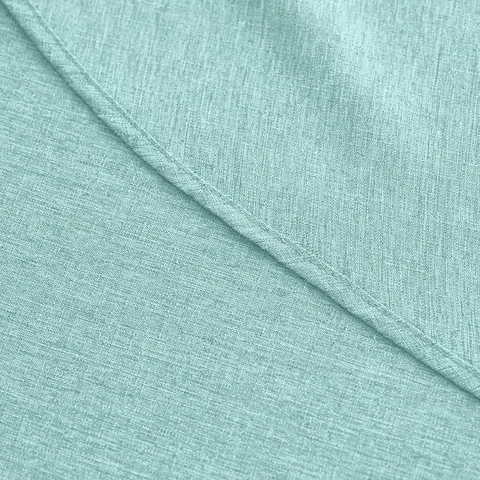 Decorelia Waterproof Round Linen Texture Tablecloth 60 inch, Decorative Farmhouse Tablecloths Anti-Scratch Table Cover for Holiday, Banquet, Dining& Kitchen Table (60 Inch, Round (2-4 Seats), Aqua)