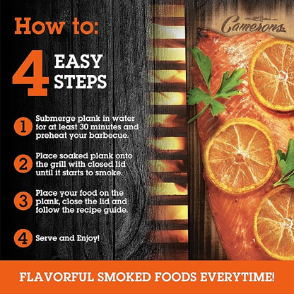 Camerons Cedar Grilling Planks - 8 Pack (5.5"x11.5") - Premium Natural Cedar Wood - Easily Infuse Smoky Flavor into BBQ Salmon, Fish, Meat, Veggies, and More - Sourced in the USA - Grilling Gift Idea