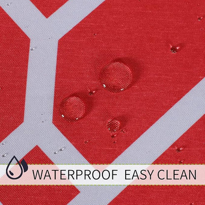 LUSHVIDA Moroccan Outdoor Round Tablecloth with Umbrella Hole and Zipper, 60 Inch Red, Waterproof Wrinkle Free Table Cloth Decorative Fabric Washable Table Cover for Patio, Party, Picnic
