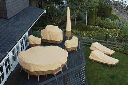 Classic Accessories Veranda Water-Resistant 88 Inch Rectangular/Oval Patio Table & Chair Set Cover, Outdoor Table Cover