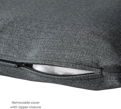 Modern Outdoor Chaise Lounge Cushion with Ties – Durable Polyester Fabric, Channel-Filled Polyfiber Insert, Removable Zippered Cover, Carbon