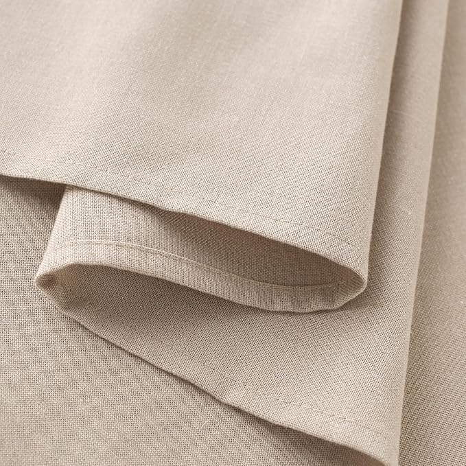 Beige Linen Table Cloth Square Tablecloth Dining Table Cover Linen Blend Washable Fade Resistant Wipeable Kitchen Dining Room Decoration Farmhouse Modern Neutral Fabric Tablecloths 60x60 Inch 5ft