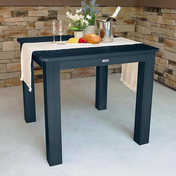 Highwood AD-CNA44-FBE Hamilton 5 Piece Square Counter Height Dining Set, Federal Blue