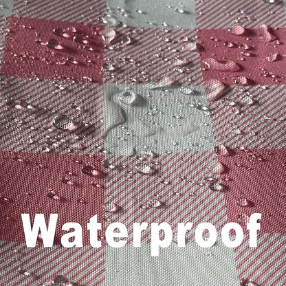 Waterproof Plaid Tablecloth Fabric - Round 120 Inch Classic Gingham Checker Table Cloth for Indoor/Outdoor Use - Buffalo Table Cover for Picnics, BBQs, and Parties