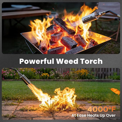 Propane Torch Weed Burner, 14FT Hose for Weeding,BBQ,Roof and Asphalt Work | High Output Propane Weed torch with Self Igniter and Turbo Trigger, 2-in-1 Two Modes Design