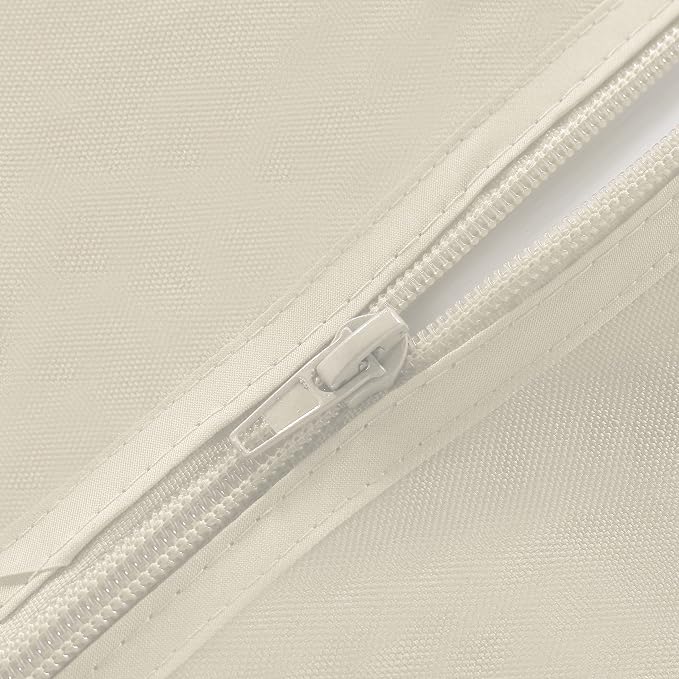Fitable Outdoor and Indoor Tablecloth, Beige, 60 Inches Round | Washable Waterproof Wrinkle Free Table Cover, Zipper and Umbrella Hole, For Spring Summer Party Picnic Camping Patio