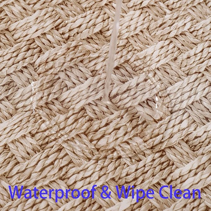 Walrus Heavy Duty Vinyl Tablecloth with Flannel Backing Waterproof Oil-Proof Plastic Table Cloth Stain-Resistant Wipeable Rectangle or Square Table Cover for Indoor and Outdoor (Weave, 60X84 Inch)