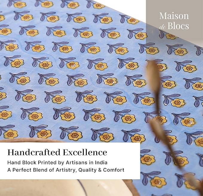 100% Cotton Hand Block Printed, Tablecloth for Kitchen, Dining, Table Cover for Parties, Chritmas, Weddings, Barbecues and Summer picnics Table Cloth
