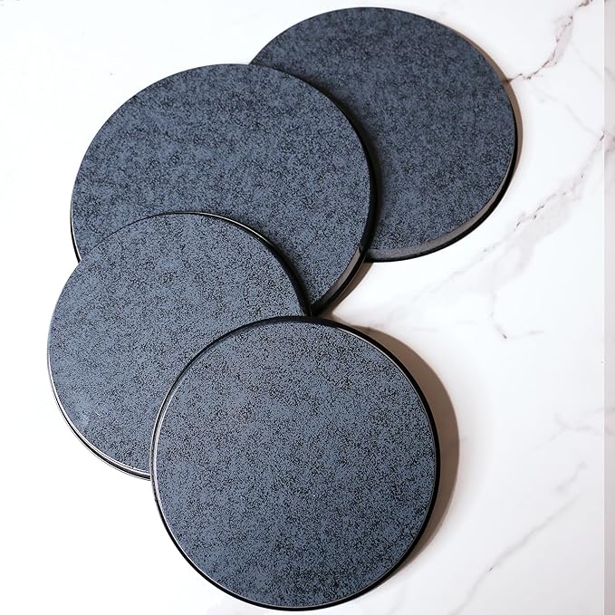 Burner Covers for Electric Stove by Reston Lloyd Decorative, Set of 4, Black Granite