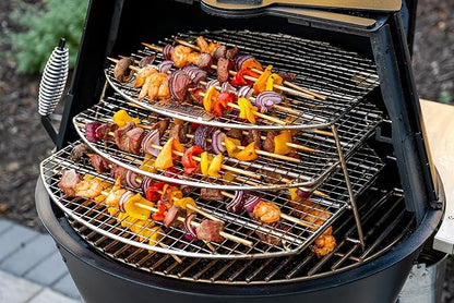 GRILLA OG Alpha Connect Pellet Grill Smoker with Round Design and Sliding Lid, Heavy-Duty Stainless Steel Construction, 488 Square Inches of Cooking Space for Smoking, Grilling (Jerky Rack)