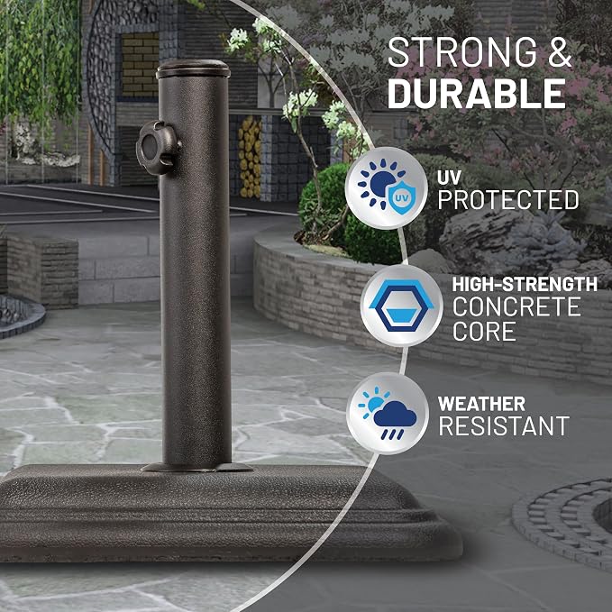 US Weight 26 Pound Umbrella Base for Patio Table - Black