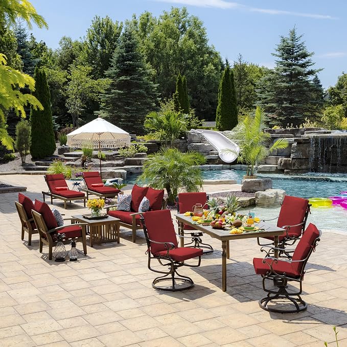 Arden Outdoor Chaise Cushion, 22 x 77, Rain-Proof, Fade Resistant Ruby Red Leala | Lounge Cushion, Rain-Proof, Fade Resistant, Mold and Mildew Resistant
