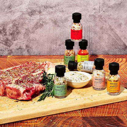 Grilling Spice Set Gift, 20 Mini BBQ Rubs & Seasonings Variety Pack, Grill Seasoning Sampler for BBQ, Smoker, Steak, Chicken Burgers, Smokehouse by Thoughtfully - Gift Set for Men, Dad, Father's Day