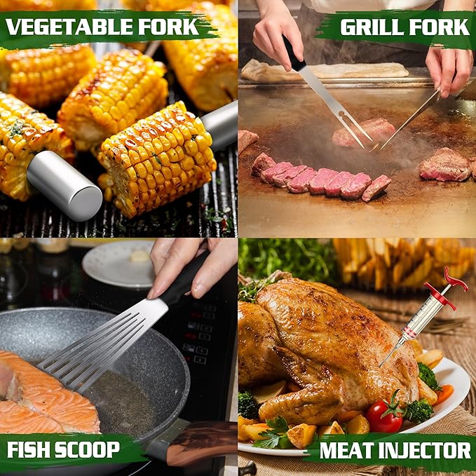 134 Pcs Griddle Accessories Kit, Perfect Hibachi Flat Top Grill Tools for Blackstone and Camp Chef, Enlarged Beefed-up Grill Spatula Gift Set with Basting Cover, Burger Press for Outdoor BBQ.