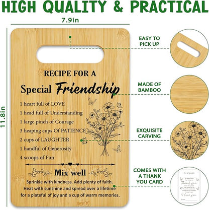 Friendship Gifts for Women, Ricepe Bamboo Cutting Board, Charcuterie Board for Kitchen Decor, Birthday Christmas Gift For Best Friends, Bestie, BFF -12