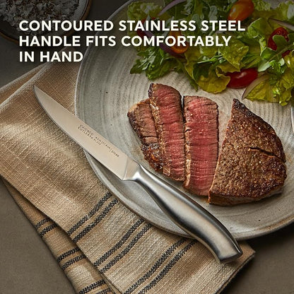 Chicago Cutlery Insignia Steel 4-Piece Steak Knives, 4.5" Stainless Steel Blades for Effortless Cutting, For Home Kitchen and Professional Use