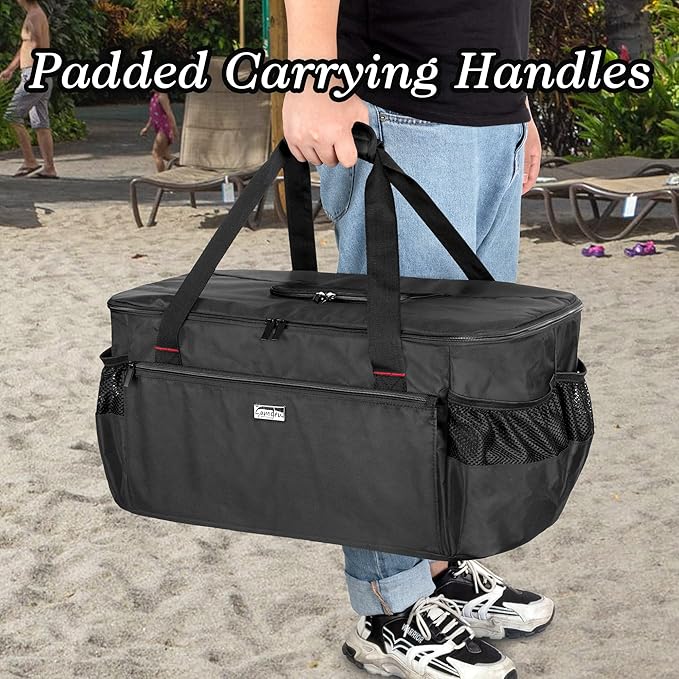samdew Outdoor Grill Cover Compatible with Weber 121020 Go-Anywhere Charcoal Grill, Portable Grill Storage Carry Bag Compatible with Weber 1141001 Go-Anywhere Gas Grill, Bag Only (Patented Design)