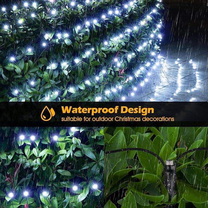 BlcTec Christmas Net Lights, 200 LED 8.4ft x 5.2ft Outdoor Christmas Lights with 8 Modes, Timer, Connectable, Waterproof Design for Trees, Bushes, Shrubs Yard Outdoor Xmas Decorations, Cool White