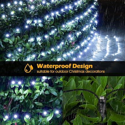 BlcTec Christmas Net Lights, 200 LED 8.4ft x 5.2ft Outdoor Christmas Lights with 8 Modes, Timer, Connectable, Waterproof Design for Trees, Bushes, Shrubs Yard Outdoor Xmas Decorations, Cool White