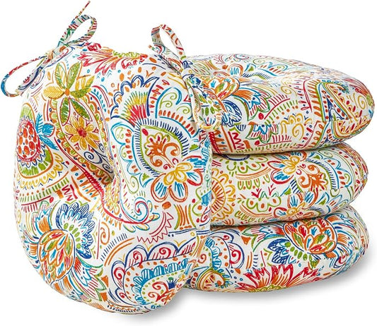 Greendale Home Fashions Jubilee Outdoor 15-inch Bistro Seat Cushion, Set of 4