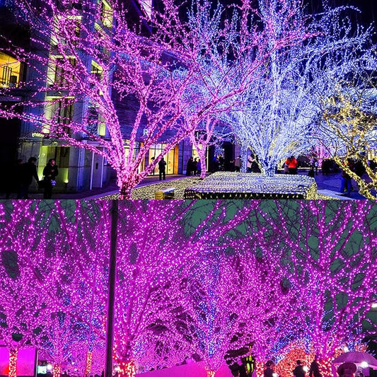 300 LED Halloween Lights, 98.5FT Halloween String Lights with 8 Lighting Modes, Waterproof & Connectable Mini Light, Plug in for Indoor Outdoor Holiday Christmas Party Bedroom Decorations (Purple)