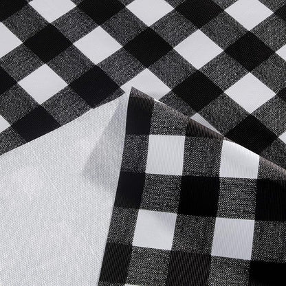 sancua Checkered Vinyl Rectangle Tablecloth Table Cloth, 52x70 Inch | 100% Waterproof Oil Proof Spill Proof PVC Table Cloth, Wipe Clean Cover for Dining Tables, Buffet Parties, Black and White