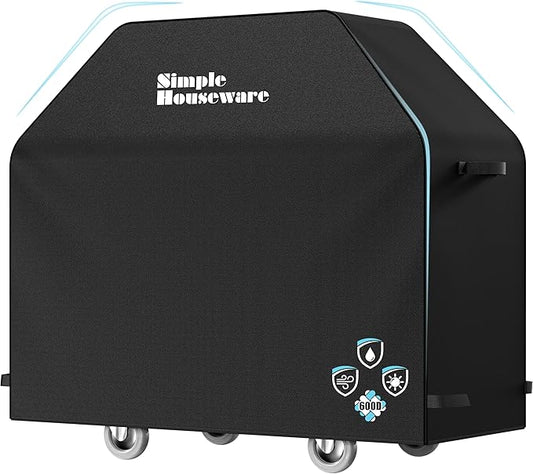 Simple Houseware 58 in. Heavy-Duty BBQ Gas Grill Cover, 600D Polyester Waterproof, Weather-Resistant