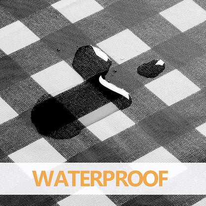 sancua Checkered Vinyl Square Tablecloth Table Cloth, 54x54 Inch | 100% Waterproof Oil Proof Spill Proof PVC Table Cloth, Wipe Clean Cover for Dining Tables, Buffet Parties, Black and White